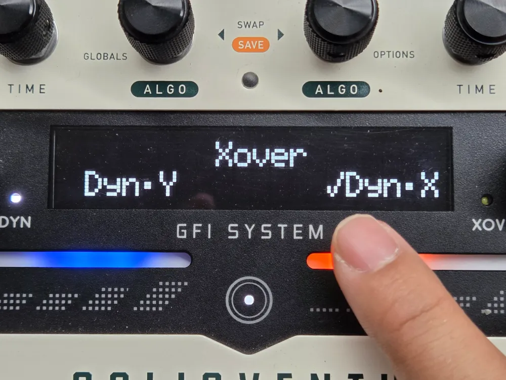 Selection screen with a check mark next to Dyn.X, showing Dynamics X is active