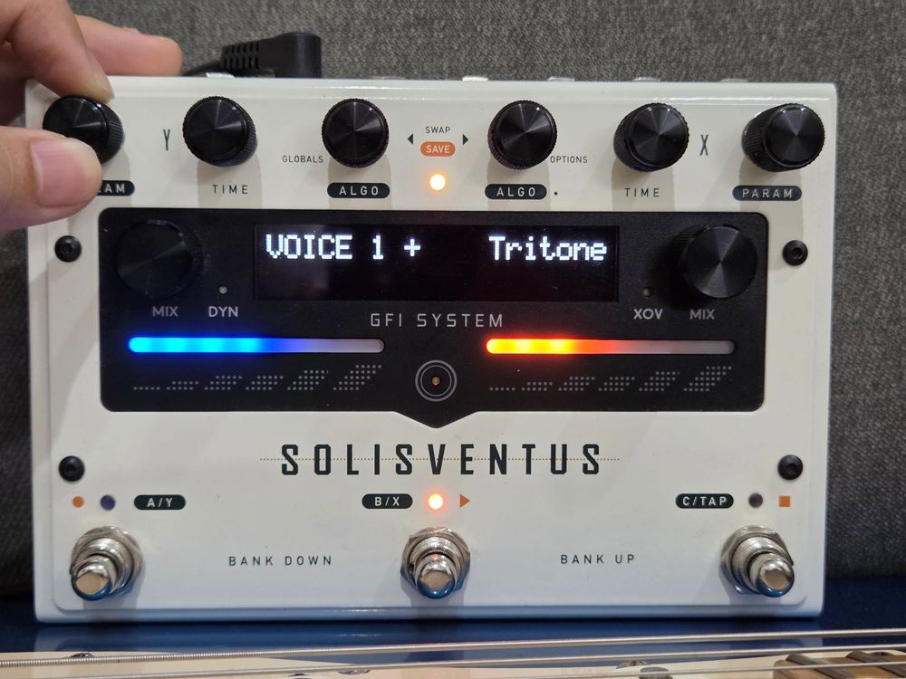Voice 1 set to +Tritone on the Solis Ventus display