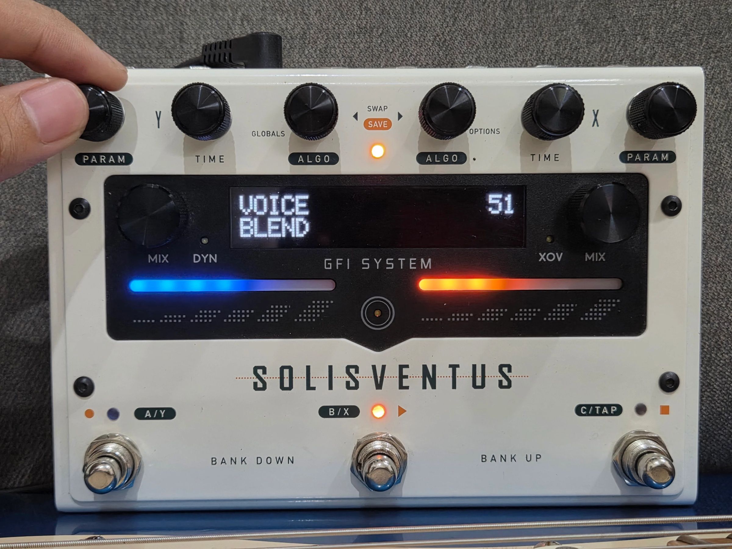Voice Blend set to 51 on the Solis Ventus display